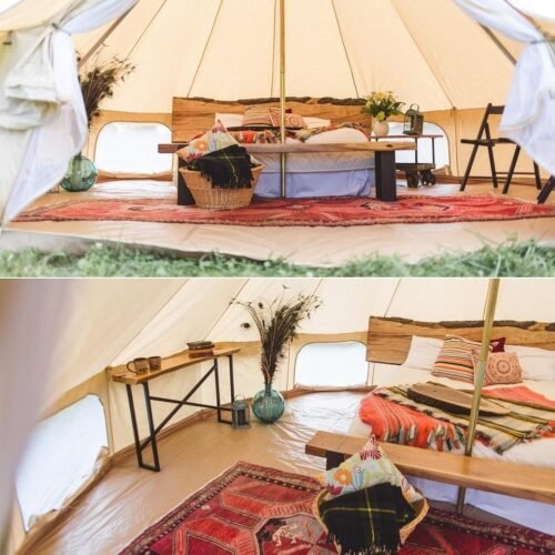 Dream House Tienda de campaña familiar de lona de algodón impermeable al aire libre - Imagen 3
