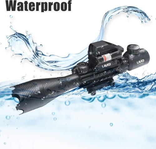 Mira para Rifle táctica 4-16x50, retícula de telémetro iluminada en rojo/verde con mira láser y mira de punto reflejo holográfico - Imagen 5