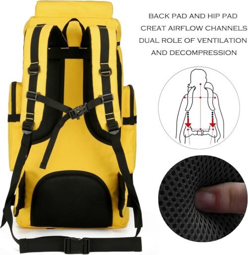 Mochila de senderismo para hombres, mochila de acampada de 70L/100L, mochila militar Molle, mochila de asalto de 3 días para escalada - Imagen 6