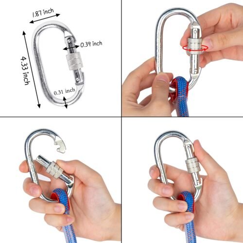 Cuerda de escalada para interiores y exteriores, cuerda estática para escalada en roca para cuerda de escape, equipo de escalada en hielo, cuerda de rescate de seguridad contra incendios, con guantes antideslizantes - Imagen 7
