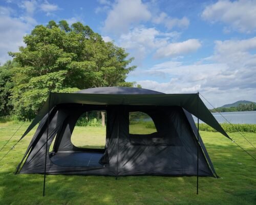 Vidalido Tienda de campaña para 8-10 personas con 3 puertas, 2 habitaciones, tiendas de campaña familiares grandes, tienda de campaña portátil impermeable de doble capa, tiendas grandes para picnic al aire libre, camping, senderismo y reunión familiar - Imagen 2
