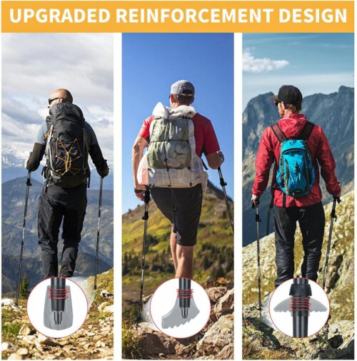 Covacure Bastones de Senderismo Bastones de Trekking Plegables - Bastones de Senderismo de aleación de Aluminio 7075 para Senderismo con diseño telescópico y Plegable de Tres Pliegues Equipo de Senderismo para Mujeres Hombres, Senderismo, Camping, Escalada - Imagen 3