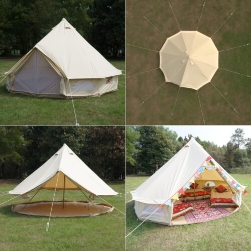 Dream House Tienda de campaña familiar de lona de algodón impermeable al aire libre - Imagen 5
