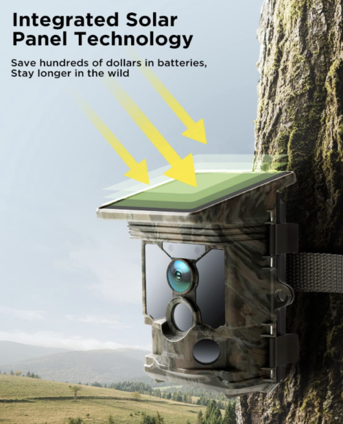 Cámara solar 4K 30fps, cámara de rastreo WiFi de 46MP con visión nocturna, activación de movimiento de 0.1s, cámara de juego con detección de 120° - Imagen 2