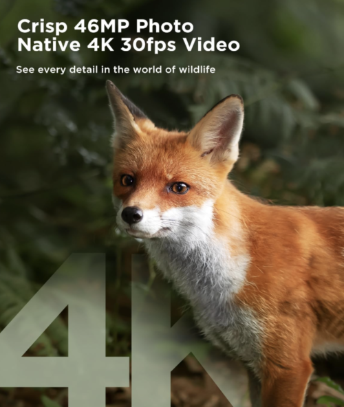 Cámara solar 4K 30fps, cámara de rastreo WiFi de 46MP con visión nocturna, activación de movimiento de 0.1s, cámara de juego con detección de 120° - Imagen 3