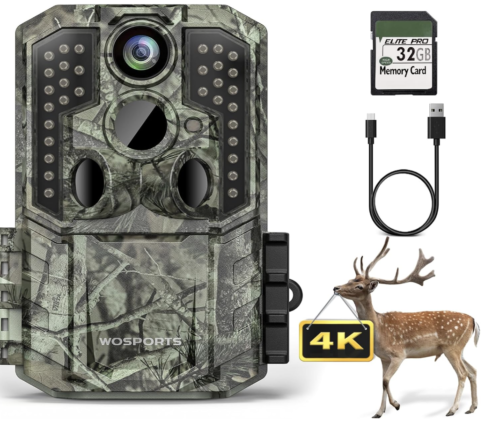 Cámara de sendero, 30 MP 1920P FHD 0.2S activado por movimiento, cámara de caza de juegos con visión nocturna IP66 impermeable, lente de cámara LCD de 120 °