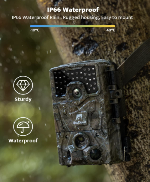 Cámara de rastreo de 36 MP 2K 30 fps, 2 cámaras de visión nocturna con movimiento activado por movimiento, cámara de caza impermeable con LED - Imagen 2