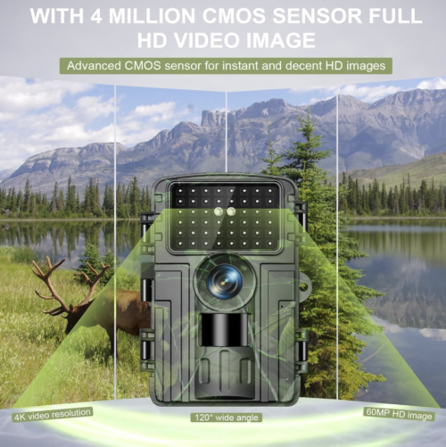 Cámara de sendero, 4K 60MP WiFi Bluetooth cámaras de juego con visión nocturna - Imagen 3