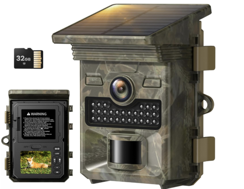 Cámara solar Trail - Cámara de juego 4K 48MP con tarjeta de memoria de 32 GB