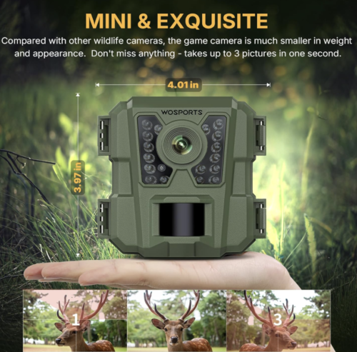 Mini cámara de rastro de 16 MP 1080P impermeable para caza con visión nocturna - Imagen 3