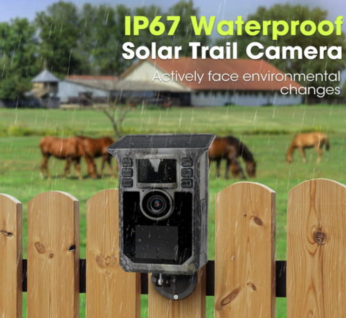 Cámara 4K 64MP Solar Game Camera con 5000mAh Forever Power, tarjeta de memoria de 64 GB - Imagen 3