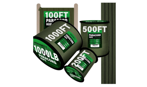 Cuerda Paracord de 1000 libras – 100 pies, 200 pies, 500 pies, 1000 pies, 0.157 in, cable de carrete de paracaídas de 12 hebras