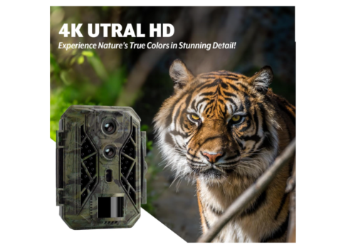 Cámara de sendero, cámaras de juego 4K 32MP con visión nocturna, activación de movimiento de 0.1s, distancia de disparo de 25M, cámara de caza impermeable IP66 con tarjeta SD de 32 GB para monitoreo - Imagen 2
