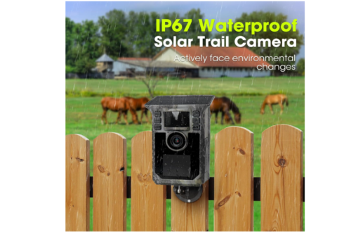Cámara solar de rastro 4K 64MP cámara de juego, 5000mAh, tarjeta de memoria de 64 GB e impermeable IP67 visión nocturna gran angular de 130 ° para detección de vida silvestre - Imagen 3