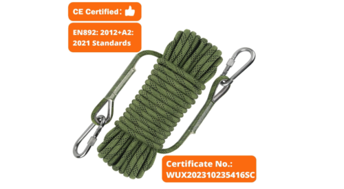 Cuerda de escalada estática de 0.413 in (32 pies), 20 pies, 98.4 ft, 96 pies, 164.0 ft, 229.7 ft, cuerda de escalada en roca para exteriores, cuerda de escape - Imagen 2