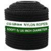Cuerda de nailon de 100 pies x 5/16 pulgadas (0.315 in), cable de nailon duradero para exteriores, campamento, senderismo