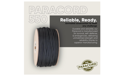Cuerda Paracord – cuerda Paracord 1.000 pies, cuerda Paracord 250 pies, 100, 50 pies Hanks, Negro - Imagen 3