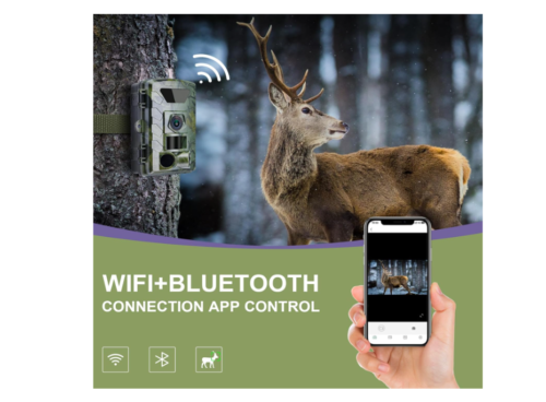 Cámara de sendero, cámaras de juego WiFi de 8K 60MP con visión nocturna sin brillo, activación de movimiento de 0.1 s, cámara de caza impermeable IP66 - Imagen 2