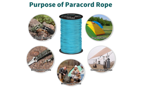 Cuerda Paracord de 328.1 ft 0.157 in Cuerda de encuadernación para acampar al aire libre (negro) - Imagen 3