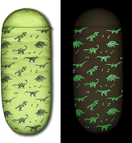 Saco de dormir de dinosaurio que brilla en la oscuridad para - Imagen 7