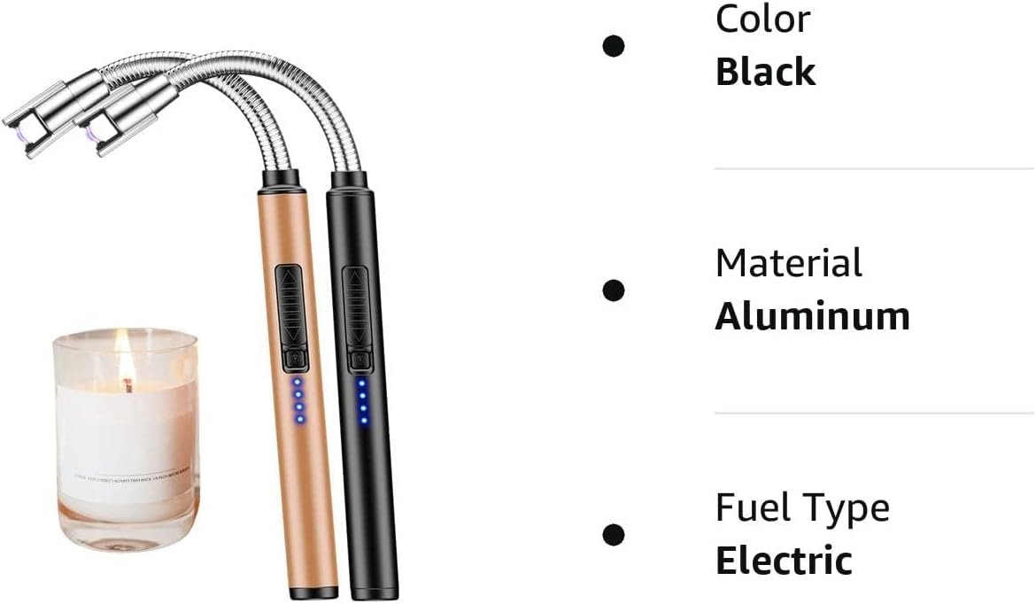 Encendedor de velas, paquete de 2 unidades, recargable por U - Imagen 6