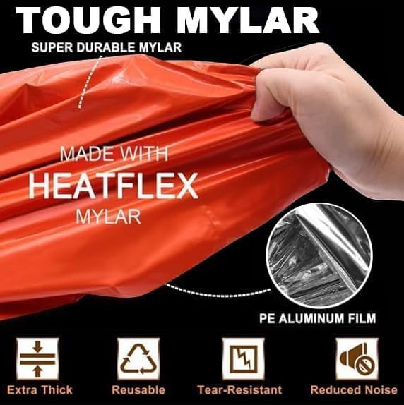 Tienda de campaña de emergencia para 2 personas naranja y gr - Imagen 7