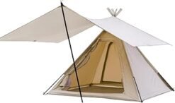 UNISTRENGH Juego de tienda de campaña de algodón con toldo a