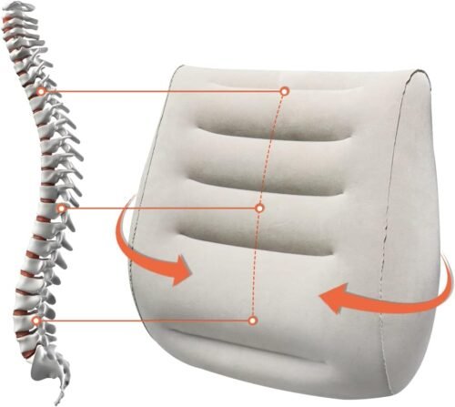 Almohada inflable de viaje para silla de oficina, cojín lumb