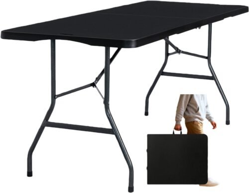 Mesa plegable negra de 5.9 ft