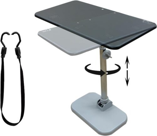 HIYOUGO Mesa auxiliar giratoria en forma de C de 360°, altur