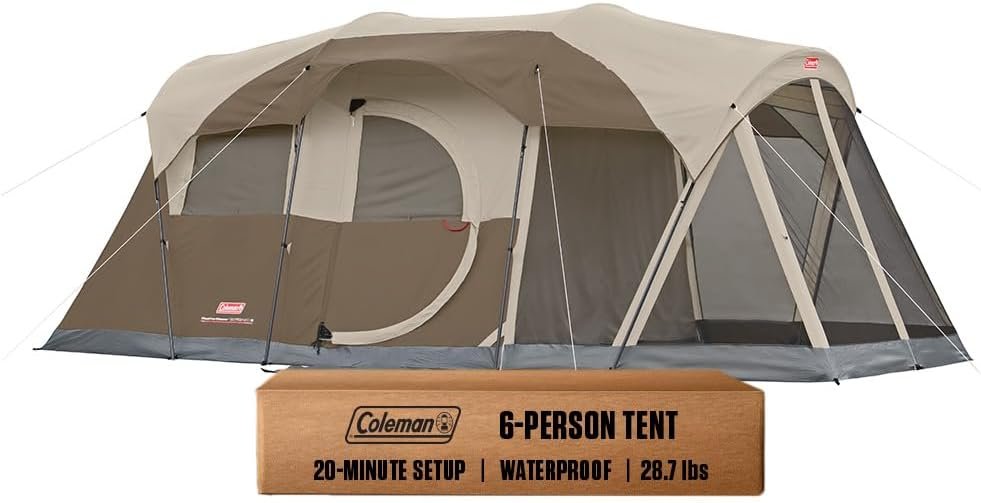 Coleman 6-Person WeatherMaster Camping Tent with Screened Po