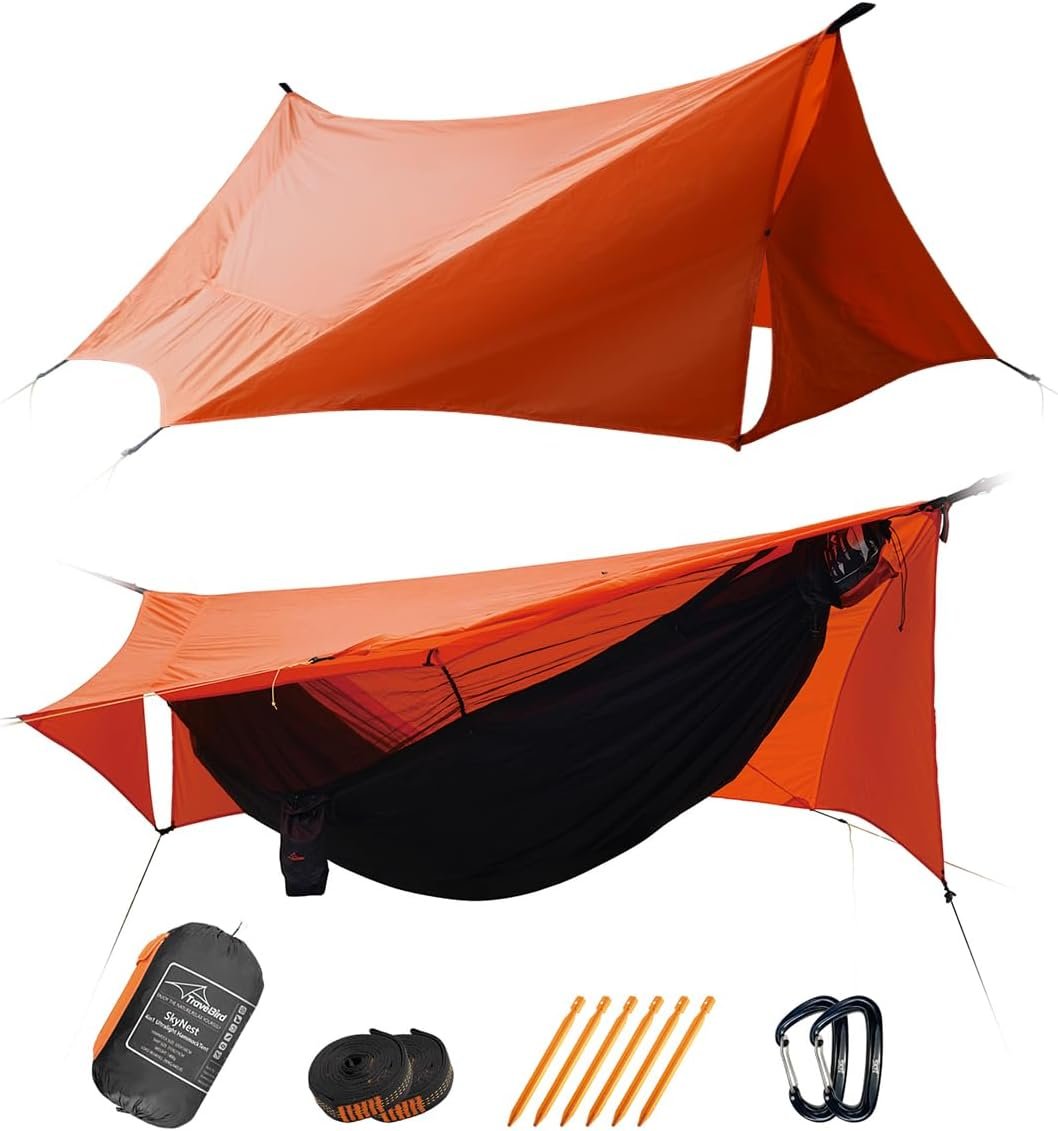 SkyNest - Hamaca de 11 pies con red y lona para la lluvia, t