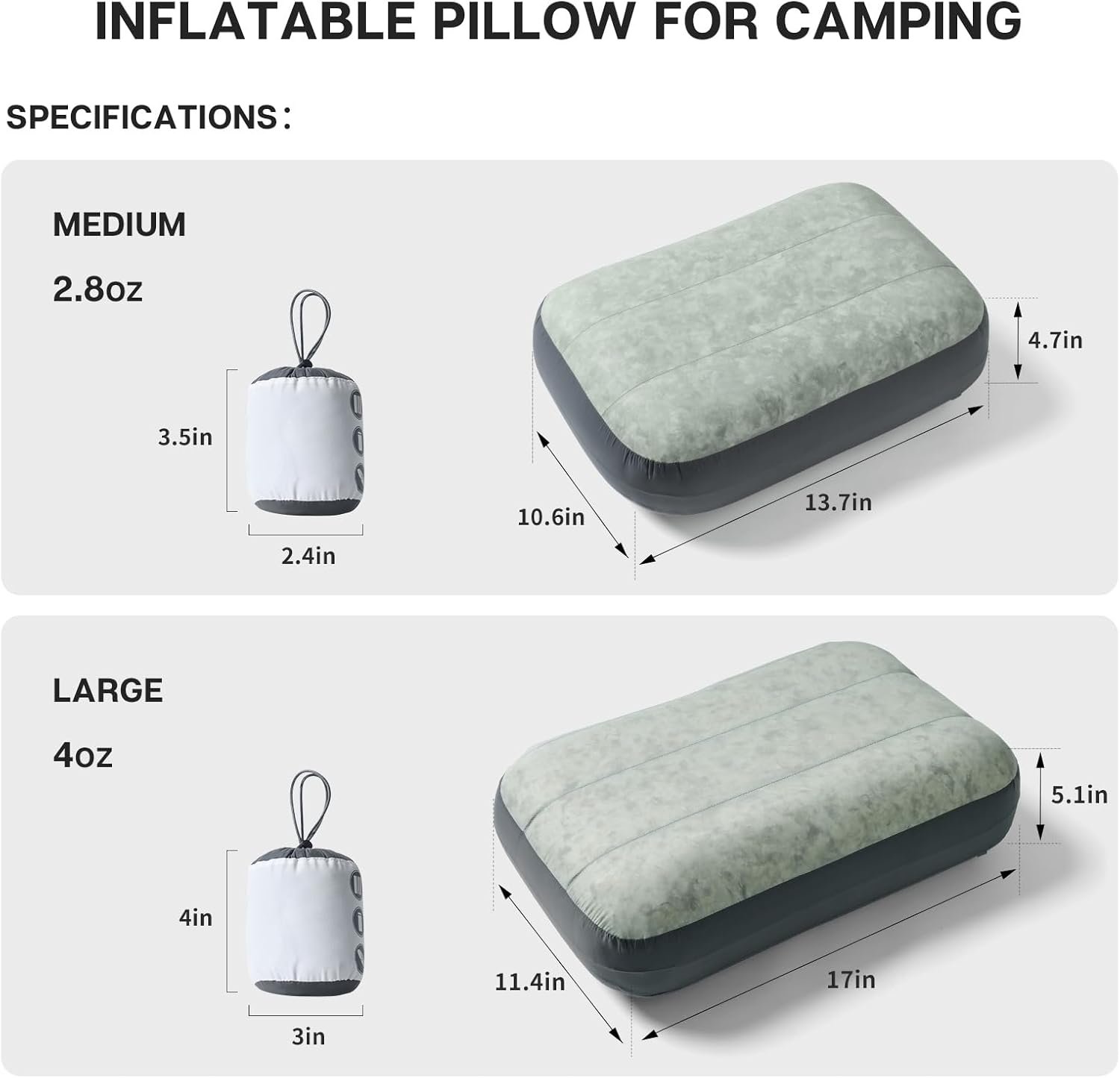 Almohada inflable para camping, ultraligera, almohada inflab - Imagen 2