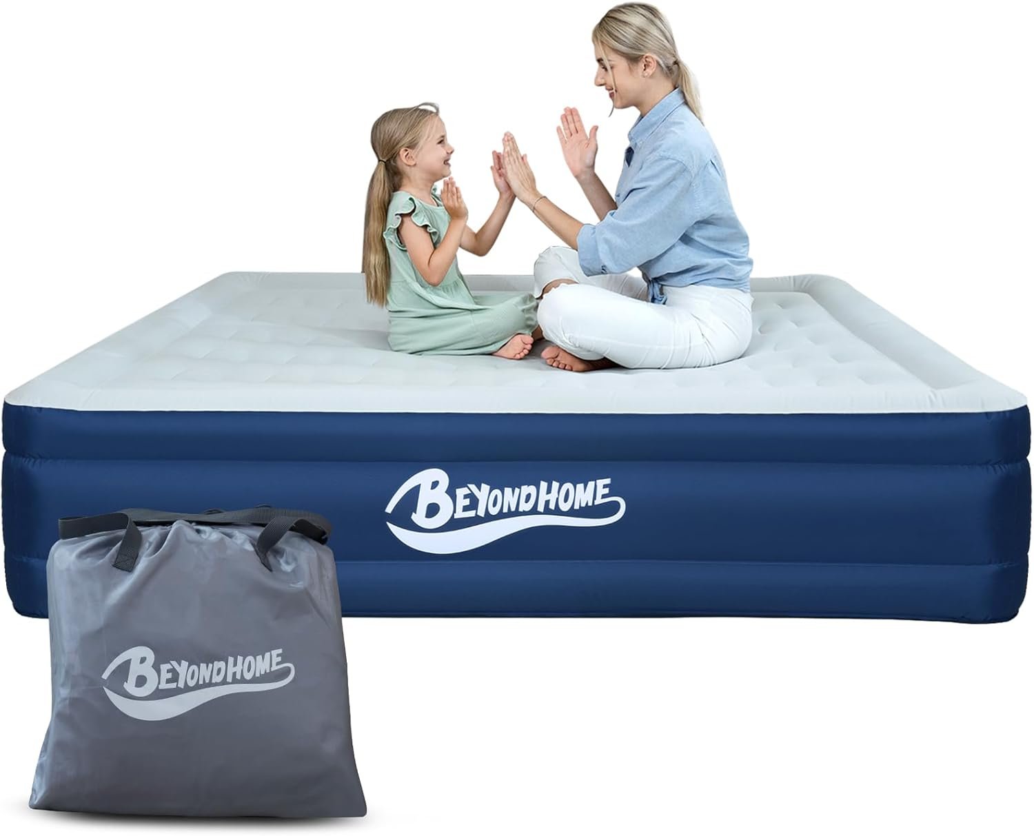 Beyondhome Colchón de aire sin PVC tamaño Queen con bomba in