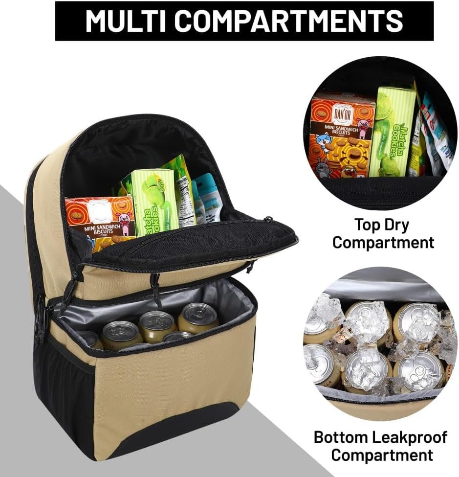 MIER Mochila térmica 2 en 1 aislada para hombres y mujeres, - Imagen 2