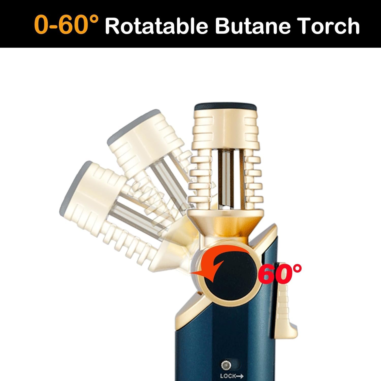 DOUBFIVSY Encendedor de butano, soplete de cocina recargable - Imagen 2