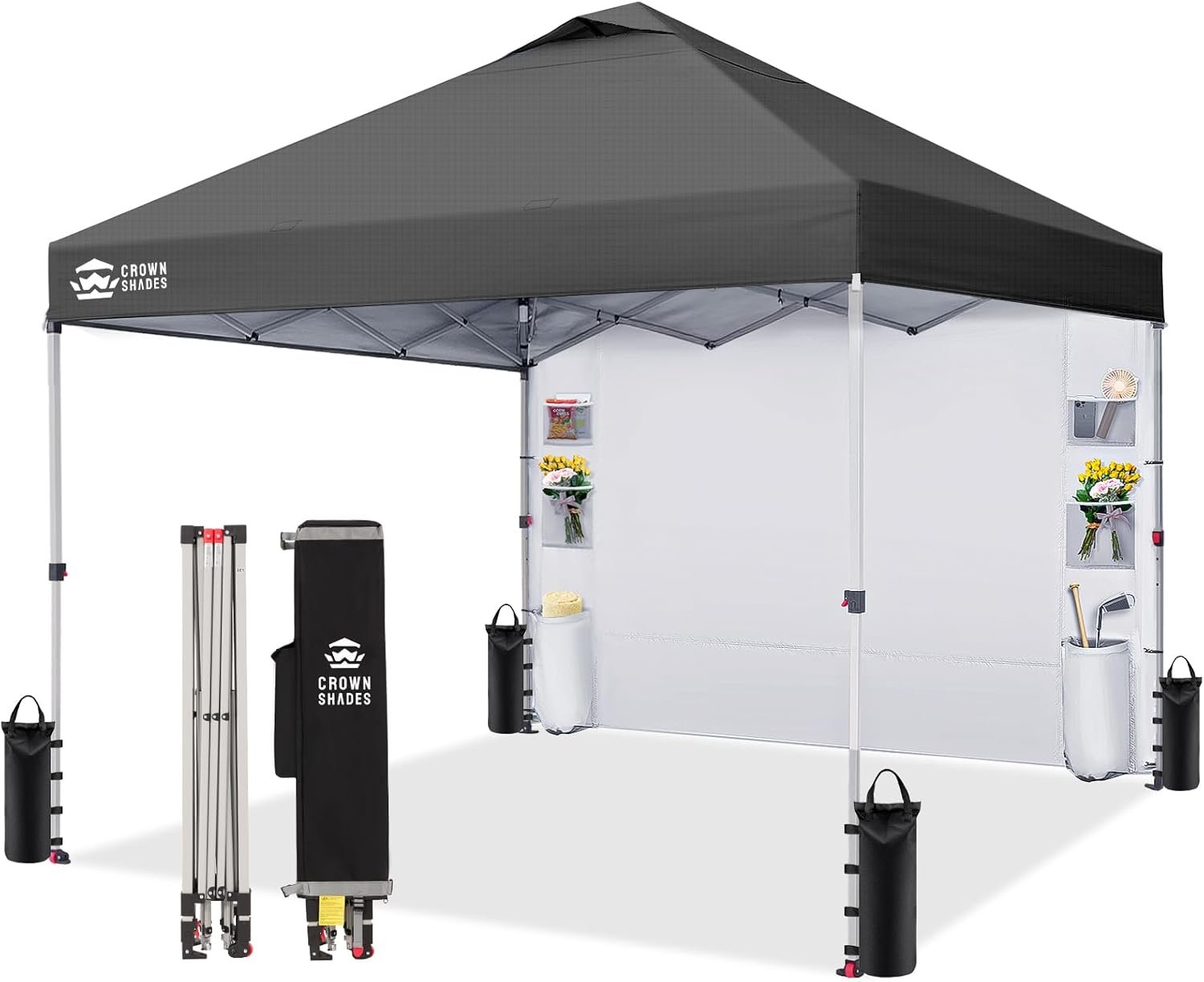 CROWN SHADES Tienda de campaña desplegable de 10 x 10 pies,