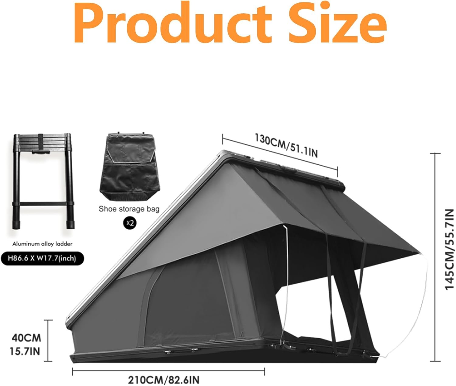 Tienda de campaña de aluminio para techo, con tira de luz LE - Imagen 2