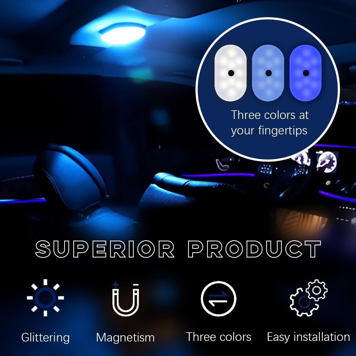 Luz de techo interior de automóvil, luz de lectura de cúpula - Imagen 4