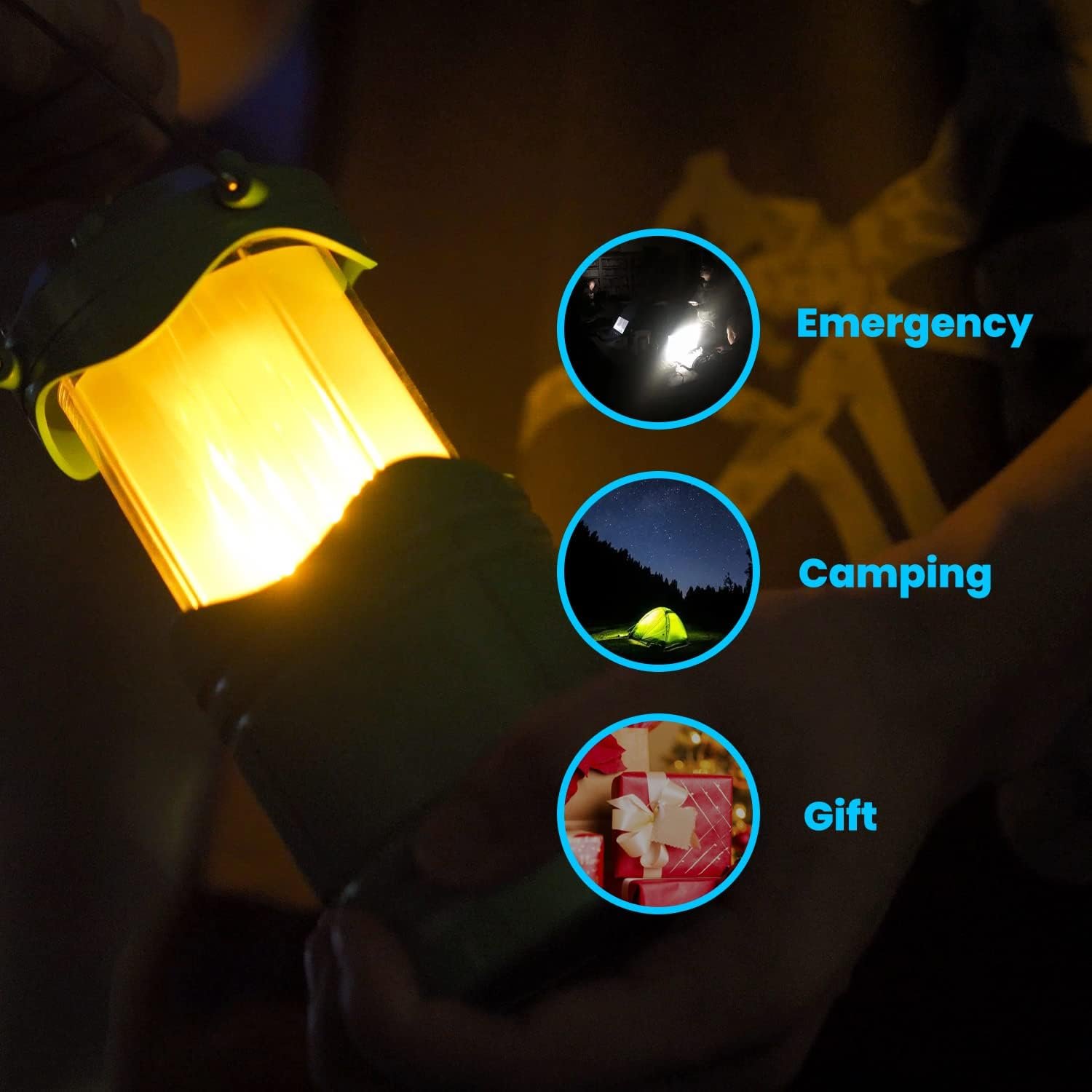 Lichamp Paquete de 4 linternas LED para campamento, velas pl - Imagen 6