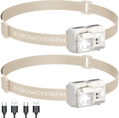 Mini linterna frontal recargable, 180 lúmenes LED súper bril