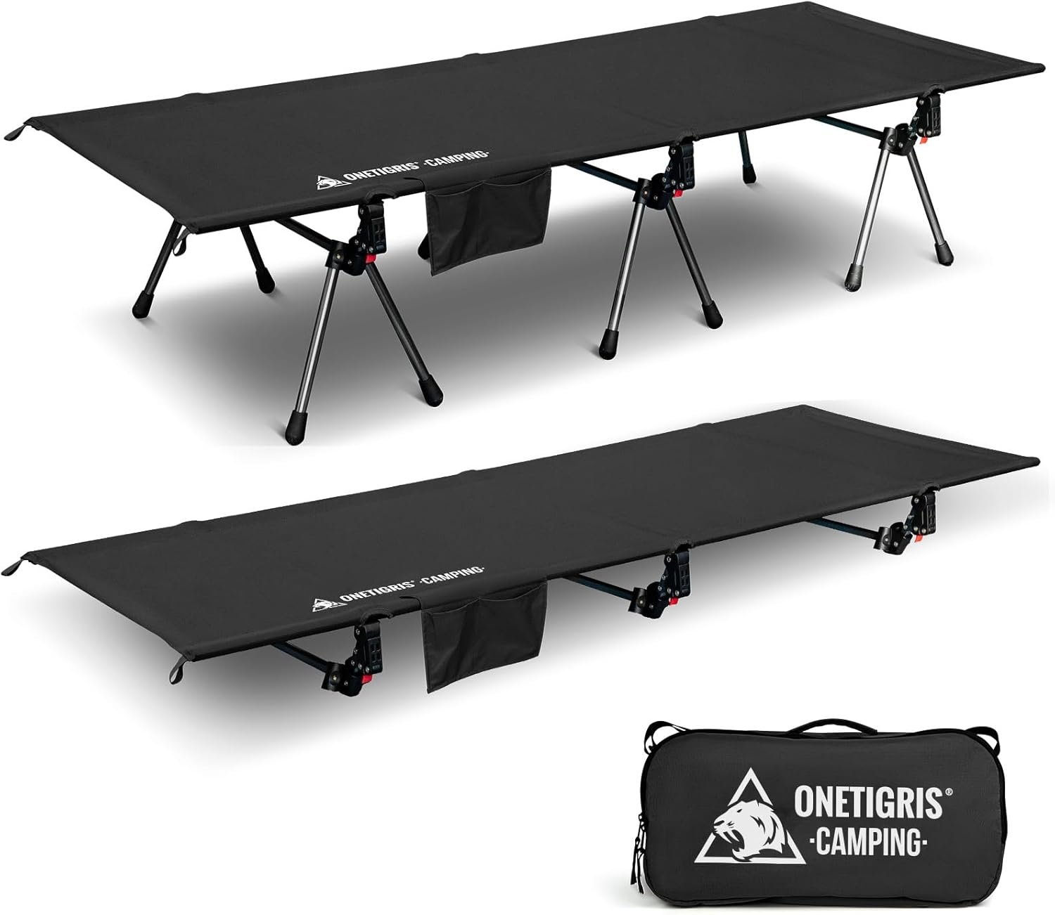 ONETIGRIS SUPRANUBIS - Catre de campamento, altura ajustable