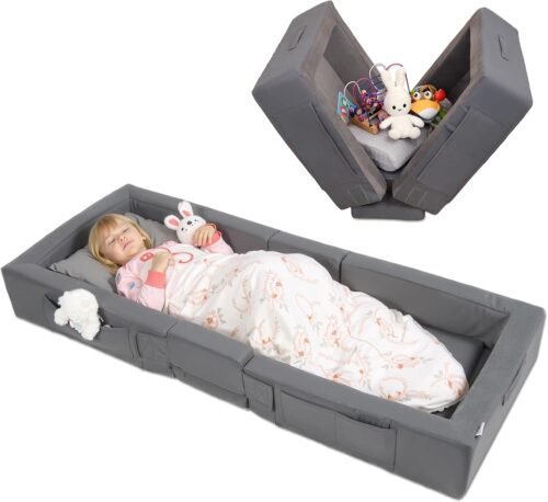 ENITYA Cama de viaje extra larga para niños pequeños, cama p