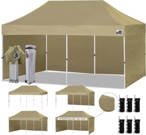 Eurmax - Toldo comercial plegable de 10 x 10 pies, 4 paredes