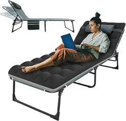 Big RED Cuna de dormir para camping, catre plegable de 5 pos