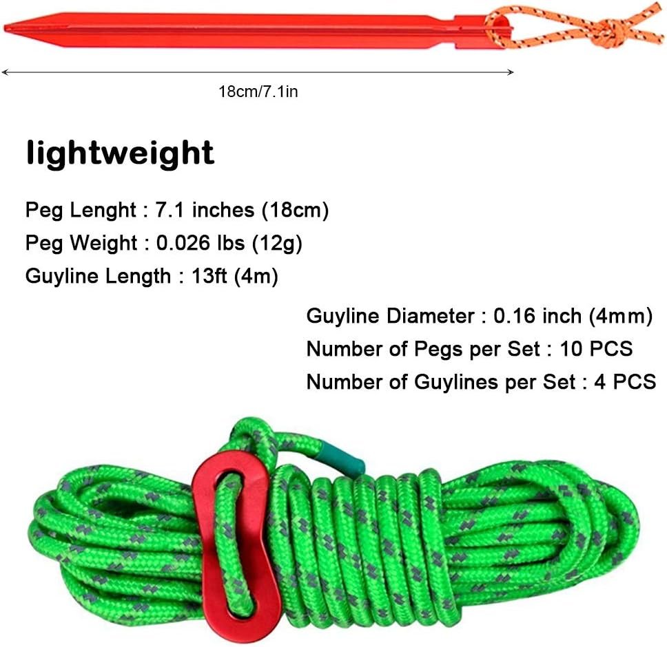 SourceTon Paquete de 10 estacas para tienda de campaña con 4 - Imagen 7