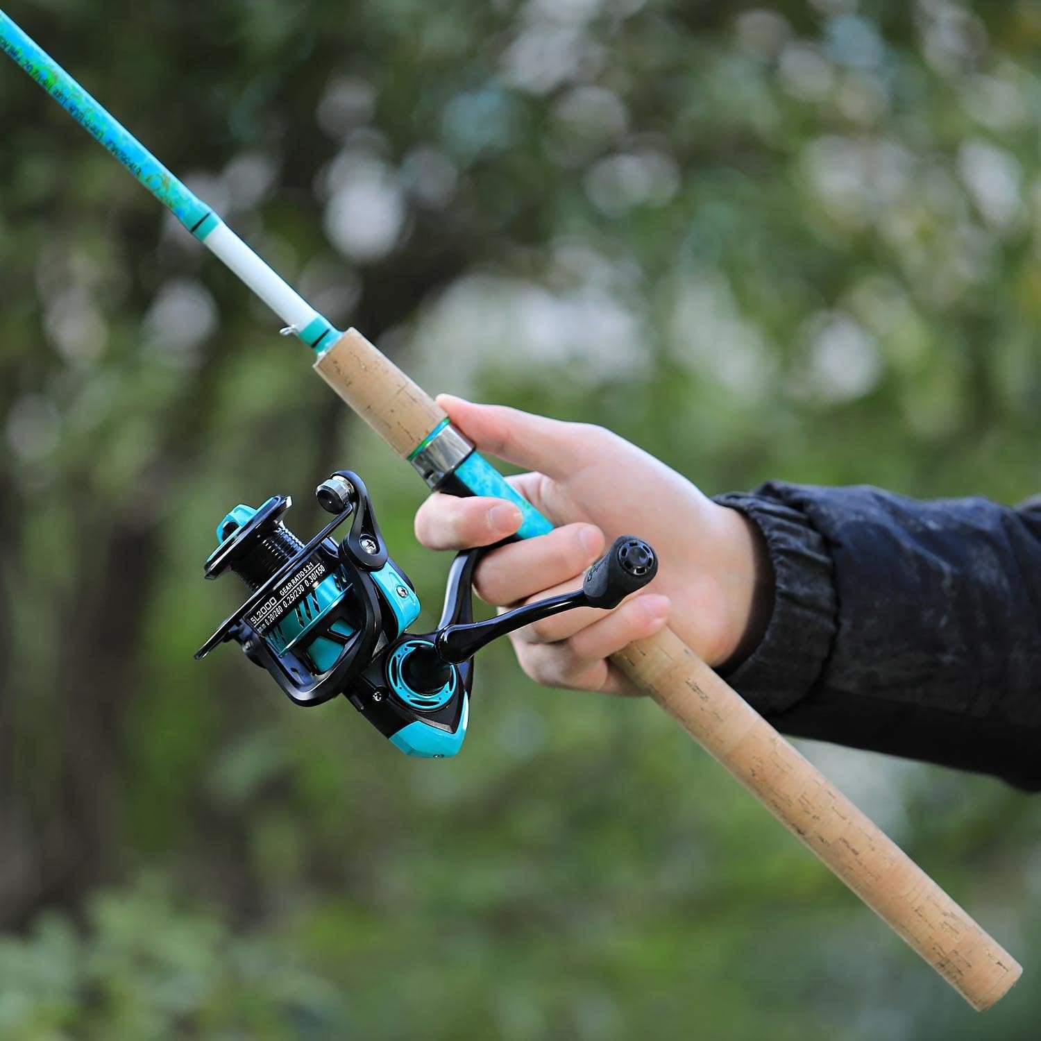 Sougayilang Combo de caña de pescar y carrete, 2 piezas de 5 - Imagen 7