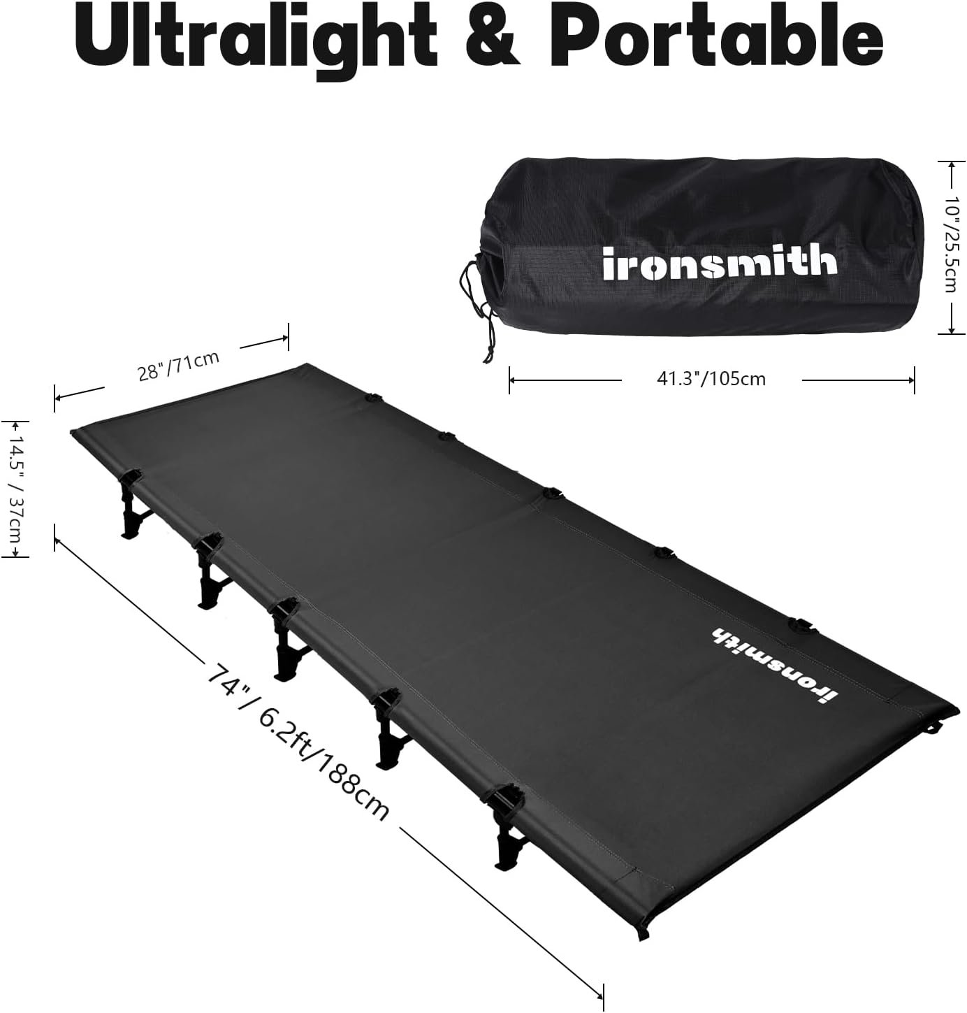 Catre de campamento, cama portátil para adultos, catres de d - Imagen 2