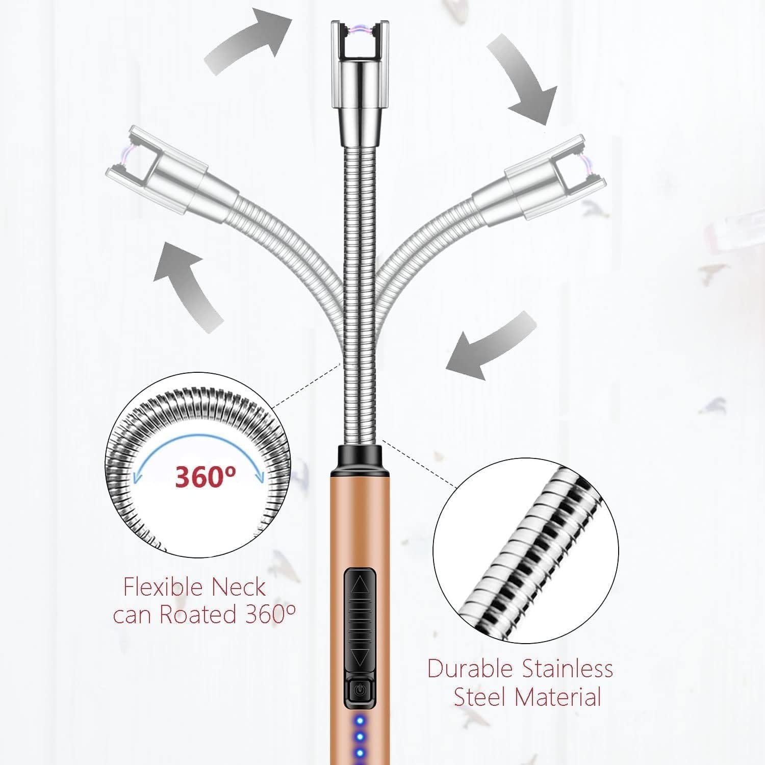 Encendedor de velas, paquete de 2 unidades, recargable por U - Imagen 2