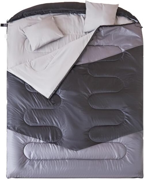 oaskys Double Sleeping Bag for Adults with 2 Pillows - Queen